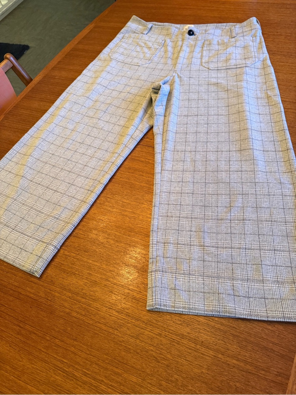 Maeve Gray Plaid Straight-Leg Pants - Picture 2 of 11